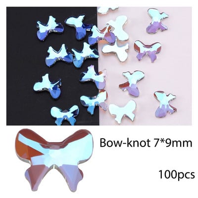 50/100db köröm alakú fúró strassz Alkatrészek kristály csepp rombusz nyíl színes lapos hátú kövek 3D drágakövek körömdíszítés