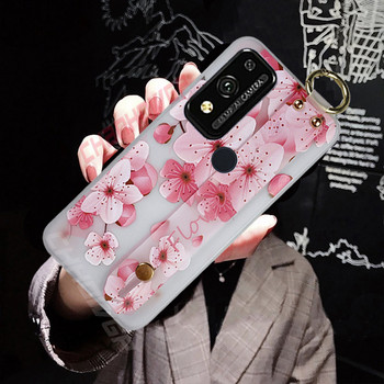 Flowers Soft Silicon Wrist θήκη για Huawei P30 P40 Lite E Pro P Smart Y7P Y8P Y8S Honor 9X 9C 10i 30 20 Lite Pro TPU Cover