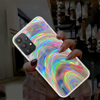 Блестящ 3D Rainbow лазерен калъф за Samsung Galaxy A03 A02 A13 A33 A53 A73 A22 A32 A42 A52 A12 S21 EF S22 Ultra Plus меко покритие