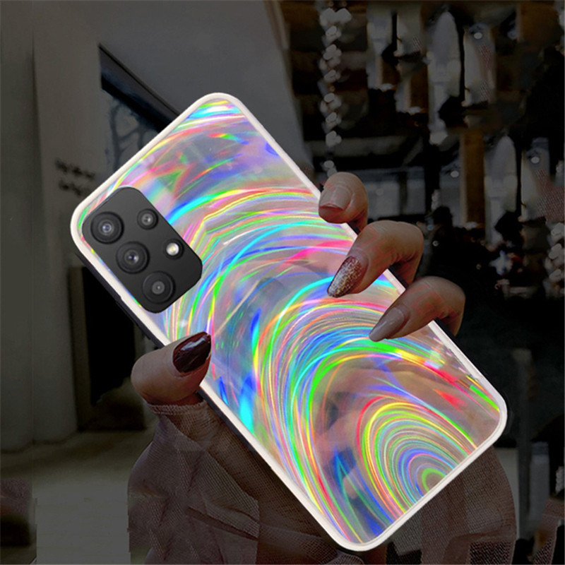 Glitter 3D Rainbow Laser maska za Samsung Galaxy A03 A02 A13 A33 A53 A73 A22 A32 A42 A52 A12 S21 EF S22 Ultra Plus Soft Cover