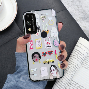 Θήκη κινουμένων σχεδίων Fashion Girl για Huawei P40 P30 Lite Pro PSmart Y5P Y6P Y7P Y7A Y8S Y9A Honor 9X 9A 9C 10i 20 Lite 30 30S TPU κάλυμμα