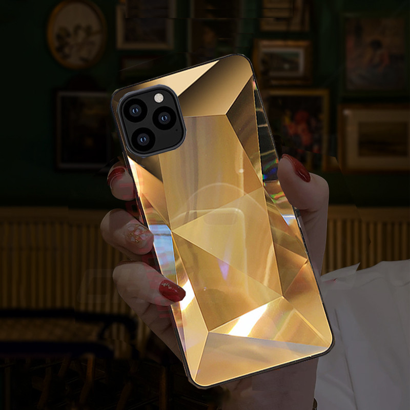 Γυαλιστερή θήκη καθρέφτη διαμαντιού για iPhone 12 11 Pro XS Max XR X Πίσω κάλυμμα TPU Soft Edge Για iPhone 12 mini 7 8 6 Plus SE 2020 Προφυλακτήρας