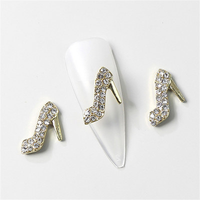 10 komada aluminijske visoke pete nakit za nokte privjesci 3D kruna medvjed srce dijamant luksuzni ukrasi za nokte 2022 metalni pribor za manikuru
