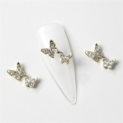 10 komada aluminijske visoke pete nakit za nokte privjesci 3D kruna medvjed srce dijamant luksuzni ukrasi za nokte 2022 metalni pribor za manikuru