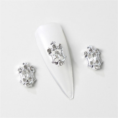10 komada aluminijske visoke pete nakit za nokte privjesci 3D kruna medvjed srce dijamant luksuzni ukrasi za nokte 2022 metalni pribor za manikuru