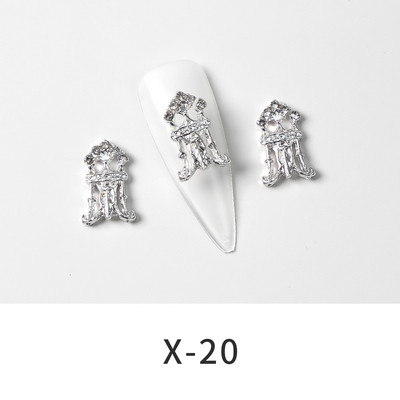 10 komada aluminijske visoke pete nakit za nokte privjesci 3D kruna medvjed srce dijamant luksuzni ukrasi za nokte 2022 metalni pribor za manikuru