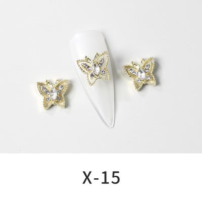 10 komada aluminijske visoke pete nakit za nokte privjesci 3D kruna medvjed srce dijamant luksuzni ukrasi za nokte 2022 metalni pribor za manikuru