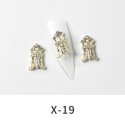 10 komada aluminijske visoke pete nakit za nokte privjesci 3D kruna medvjed srce dijamant luksuzni ukrasi za nokte 2022 metalni pribor za manikuru