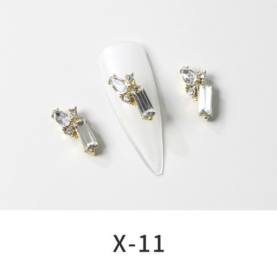 10 komada aluminijske visoke pete nakit za nokte privjesci 3D kruna medvjed srce dijamant luksuzni ukrasi za nokte 2022 metalni pribor za manikuru