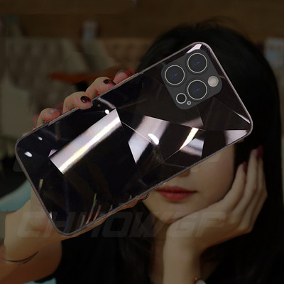 3D Glitter Bling Diamond Mirror Калъф за телефон за iPhone 14 13 12 11 Pro Max X XR XS Max 7 8 Plus Удароустойчив мек TPU заден капак