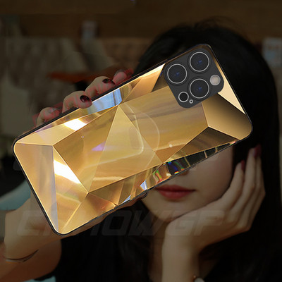 3D Glitter Bling Diamond Mirror Калъф за телефон за iPhone 14 13 12 11 Pro Max X XR XS Max 7 8 Plus Удароустойчив мек TPU заден капак