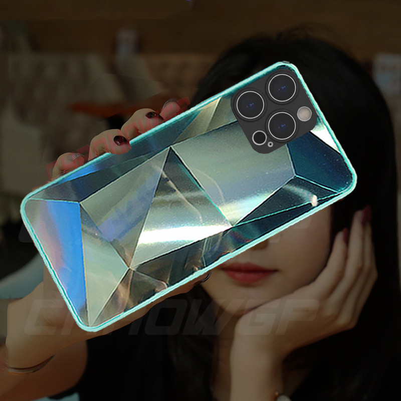 Θήκη τηλεφώνου 3D Glitter Bling Diamond Mirror για iPhone 14 13 12 11 Pro Max X XR XS Max 7 8 Plus Μαλακό πίσω κάλυμμα TPU
