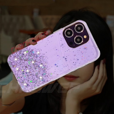 Luksuslik Gradient Glitter Clear telefoniümbris iPhone 14 13 12 11 Pro Max X XR XS Max 8 7 6S 6 Plus pehmest silikoonist tagakaane korpus