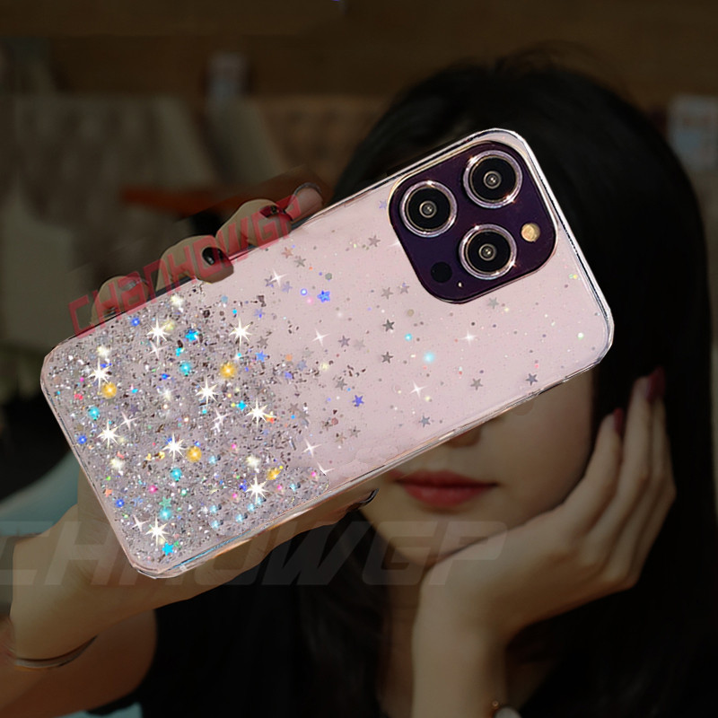 Luksuslik Gradient Glitter Clear telefoniümbris iPhone 14 13 12 11 Pro Max X XR XS Max 8 7 6S 6 Plus pehmest silikoonist tagakaane korpus