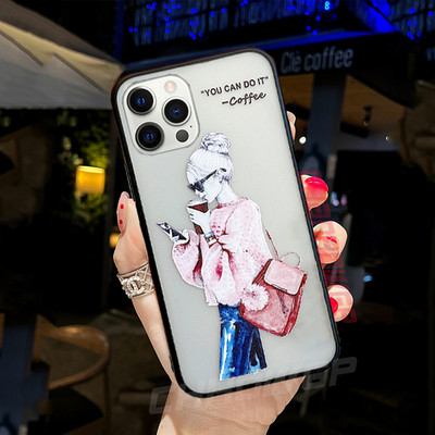 Modna crtana mat prozirna telefonska maska za iPhone 6 6s 7 8 Plus X XR XS Max 12 11 Pro Max 12mini SE 2020 mekana TPU maska Coque