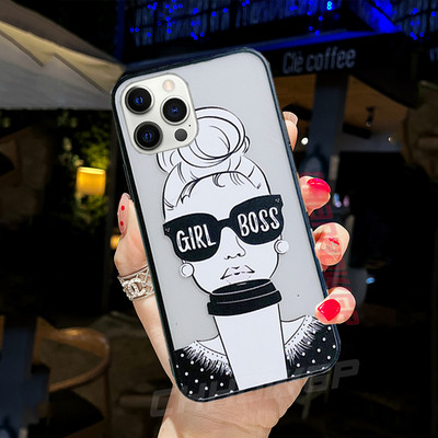 Modna crtana mat prozirna telefonska maska za iPhone 6 6s 7 8 Plus X XR XS Max 12 11 Pro Max 12mini SE 2020 mekana TPU maska Coque