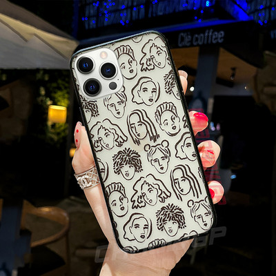 Modna crtana mat prozirna telefonska maska za iPhone 6 6s 7 8 Plus X XR XS Max 12 11 Pro Max 12mini SE 2020 mekana TPU maska Coque