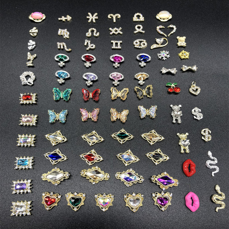50/100 db Új Hot Random Luxus Fényes Gem Stons Vegyes Design Gél körömlakk Charms Csillogó Körömdíszhez Kiegészítők Manikűr B#