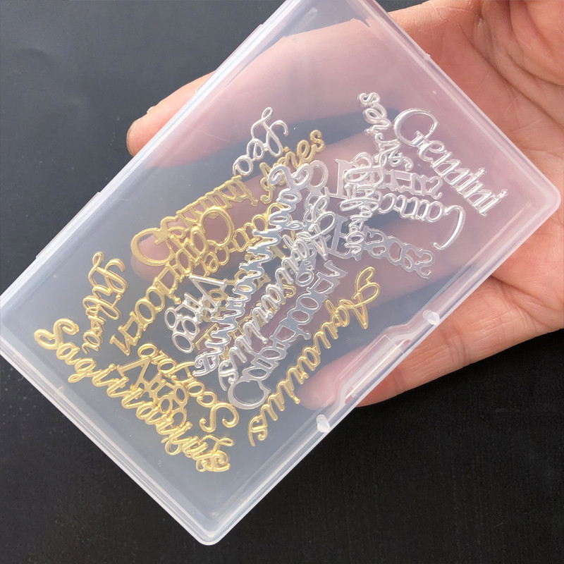 24 DB/dobozos 3D arany-ezüst csillagkép fém körömdíszítés manikűr dekor barkács ötvözetből készült betűdíszítő bűbáj körömékszerhez kiegészítők