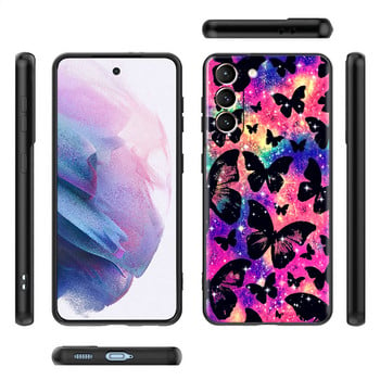 Силиконов калъф за Samsung Galaxy S20 FE S21 Ultra S10 S9 Plus S10e S8 S7 A51 A71 Tpu мек телефон Capas Butterfly