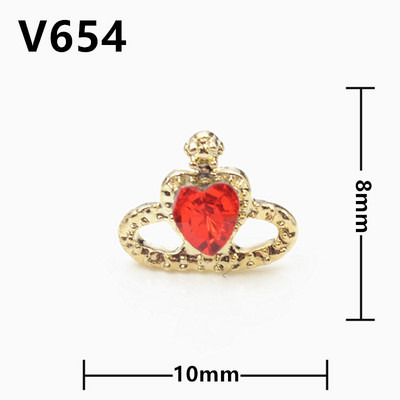 5gab. Modes kronis/planētas nagu Rhinestone piekariņi, rotājumi 8*10 mm mīlestības sirds formas dārgakmeņi dimanta rotaslietas DIY nagu mākslai
