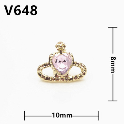 5gab. Modes kronis/planētas nagu Rhinestone piekariņi, rotājumi 8*10 mm mīlestības sirds formas dārgakmeņi dimanta rotaslietas DIY nagu mākslai