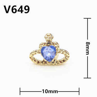 5gab. Modes kronis/planētas nagu Rhinestone piekariņi, rotājumi 8*10 mm mīlestības sirds formas dārgakmeņi dimanta rotaslietas DIY nagu mākslai