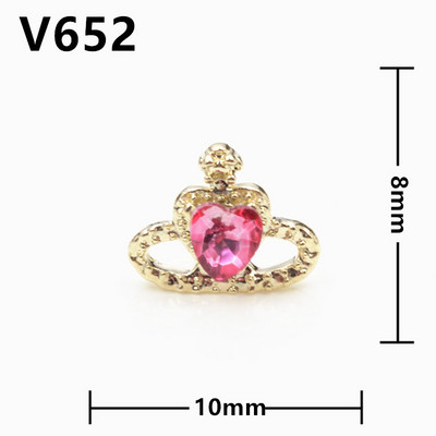 5gab. Modes kronis/planētas nagu Rhinestone piekariņi, rotājumi 8*10 mm mīlestības sirds formas dārgakmeņi dimanta rotaslietas DIY nagu mākslai