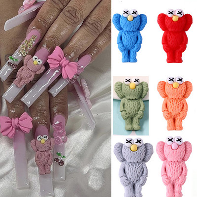 10 vnt animacinių filmukų figūrėlės nagų dailės žavesiai, 28x18 mm tendencijos anime lėlės manikiūras, mielas papuošimas, skirtas „pasidaryk pats“ „Kawaii“ nagams / mobiliesiems telefonams