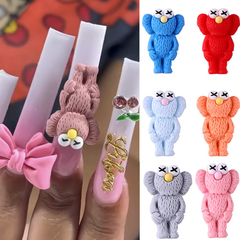 10 DB rajzfilm figurás körömbűvölők, 28x18 mm-es trendi anime baba manikűr, aranyos dekoráció barkács Kawaii körmökhöz / mobiltelefonhoz
