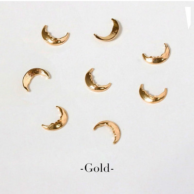 20PCS INS Moon Alloy Nail Art Decorations Zlato Srebrni 3D Novopristigli privjesci Zakovci za nokte DIY Manikura Japanski nakit Dodatak