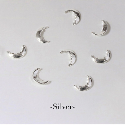 20PCS INS Moon Alloy Nail Art Decorations Zlato Srebrni 3D Novopristigli privjesci Zakovci za nokte DIY Manikura Japanski nakit Dodatak