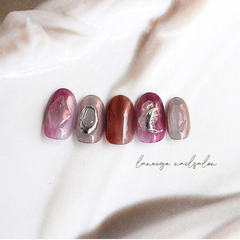 20PCS INS Moon Alloy Nail Art Decorations Zlato Srebrni 3D Novopristigli privjesci Zakovci za nokte DIY Manikura Japanski nakit Dodatak