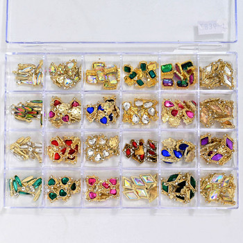 240 бр./кутия предварително изработени талисмани за нокти/скъпоценни камъни за 8 най-добри 3D консумативи за нокти (2022 г.) Банда/корона/блестящи кристали Нокти Талисмани Диаманти