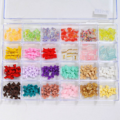 240kom/kutija Unaprijed izrađeni privezak za nokte/dragulji za 8 najboljih 3D dodataka za nokte (2022.) Mašna/kruna/svjetlucavi kamenčići privjesci za nokte Dijamanti