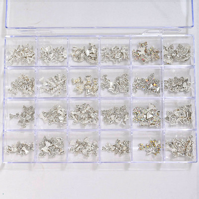 240kom/kutija Unaprijed izrađeni privezak za nokte/dragulji za 8 najboljih 3D dodataka za nokte (2022.) Mašna/kruna/svjetlucavi kamenčići privjesci za nokte Dijamanti