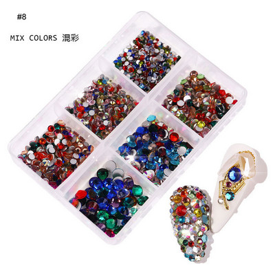 240kom/kutija Unaprijed izrađeni privezak za nokte/dragulji za 8 najboljih 3D dodataka za nokte (2022.) Mašna/kruna/svjetlucavi kamenčići privjesci za nokte Dijamanti
