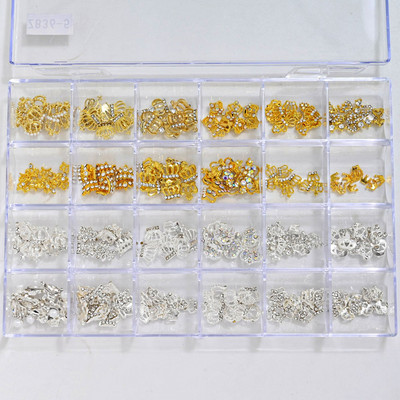 240kom/kutija Unaprijed izrađeni privezak za nokte/dragulji za 8 najboljih 3D dodataka za nokte (2022.) Mašna/kruna/svjetlucavi kamenčići privjesci za nokte Dijamanti