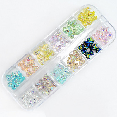 240kom/kutija Unaprijed izrađeni privezak za nokte/dragulji za 8 najboljih 3D dodataka za nokte (2022.) Mašna/kruna/svjetlucavi kamenčići privjesci za nokte Dijamanti