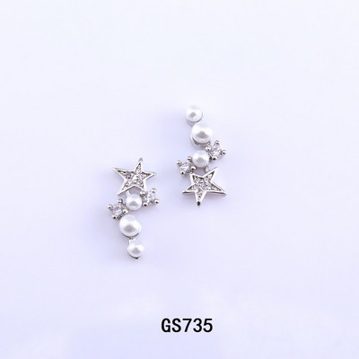 10db Nail Art cirkon dekorációk köröm ékszerek fém gyöngy matrica gyémánt csillag hold kagyló viráglánc pillangó