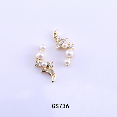 10db Nail Art cirkon dekorációk köröm ékszerek fém gyöngy matrica gyémánt csillag hold kagyló viráglánc pillangó