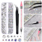 Új több méretű köröm strassz 3D Crystal AB DIY Nails Art Dekorációk Crystal Diamond Drágakövek Csillogó Ékszerek Szépség Smink Eszközök