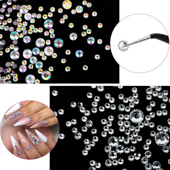 Нови многоразмерни кристали за нокти 3D Crystal AB Направи си сам Nail Art Decorations Crystal Diamond Gems Блестящи бижута Красота Инструменти за грим