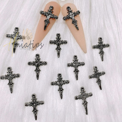 10db Star Nail Art Charms Kristály Strasszkő Ezüst 3D Csillag Dekorációk Fém Ékszerek Metal Deco Kiegészítők