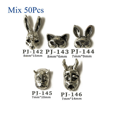 50db Retro Nail Charms Halloween Dekoráció Fém Nail Art Design Koponya Pumpkin Diamond Vintage Luxus Nails Manikűr eszköz
