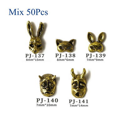 50db Retro Nail Charms Halloween Dekoráció Fém Nail Art Design Koponya Pumpkin Diamond Vintage Luxus Nails Manikűr eszköz