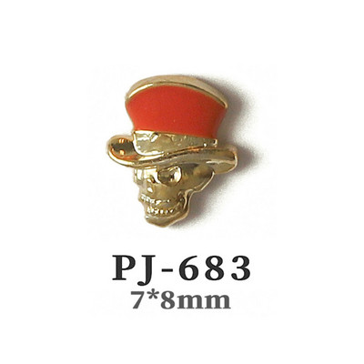 50db Retro Nail Charms Halloween Dekoráció Fém Nail Art Design Koponya Pumpkin Diamond Vintage Luxus Nails Manikűr eszköz