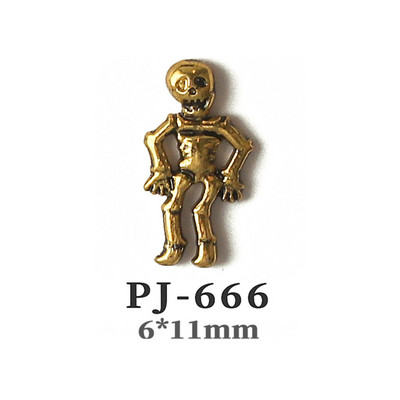 50db Retro Nail Charms Halloween Dekoráció Fém Nail Art Design Koponya Pumpkin Diamond Vintage Luxus Nails Manikűr eszköz