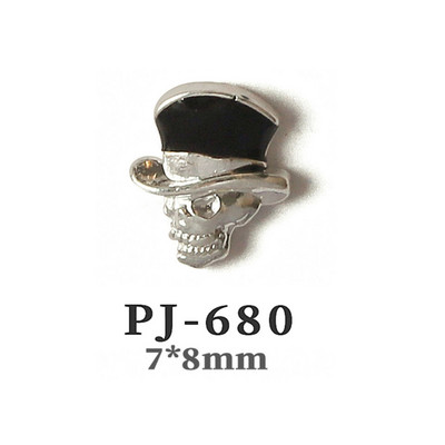 50db Retro Nail Charms Halloween Dekoráció Fém Nail Art Design Koponya Pumpkin Diamond Vintage Luxus Nails Manikűr eszköz
