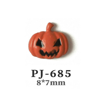 50db Retro Nail Charms Halloween Dekoráció Fém Nail Art Design Koponya Pumpkin Diamond Vintage Luxus Nails Manikűr eszköz